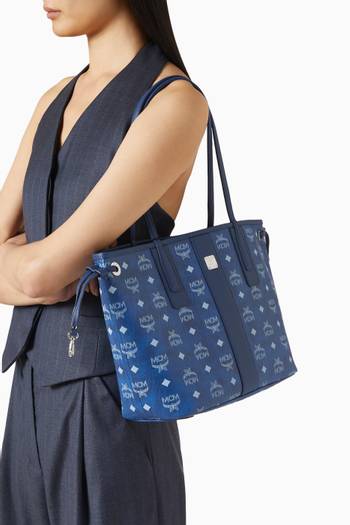 hover state of Small Liz Shopper in Visetos & Cotton Canvas