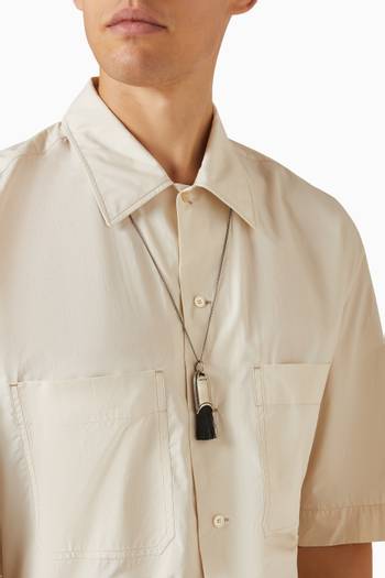 hover state of Personal Brush Necklace in Silver-plated Brass
