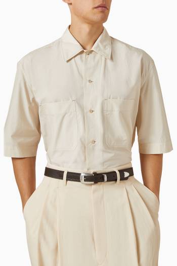 hover state of Minimal Western Belt in Leather