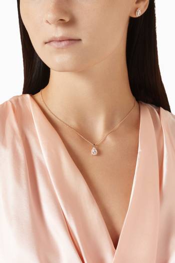 hover state of Zia Drop Pendant Necklace & Stud Earrings in 18kt Gold-plated Silver
