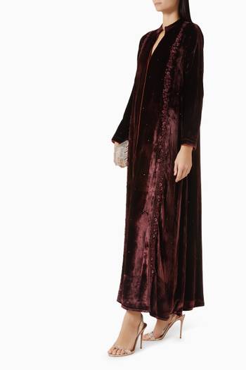 hover state of Sequin-embellished Kaftan in Velvet