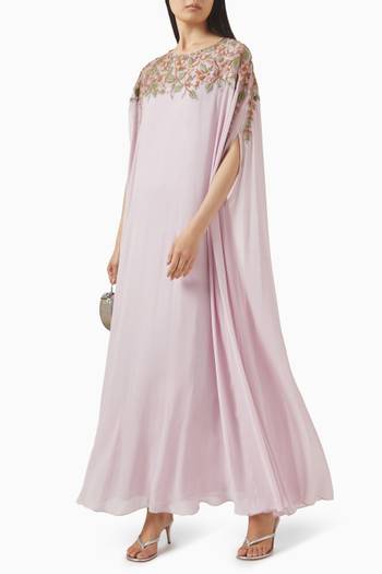hover state of Floral-embroidered Kaftan