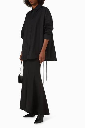 hover state of Lace-up Shirt in Cotton Gabardine