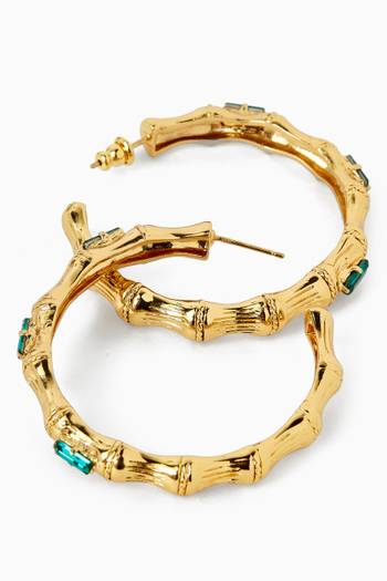 hover state of Bambou Hoop Earrings in Gold-plated Metal