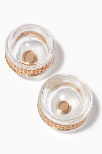 Salt & Pepper Shakers Braid Set in 24kt Gold-plated Brass & Crystal Glass 