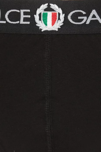 Black Sports Crest Logo Brando Briefs     