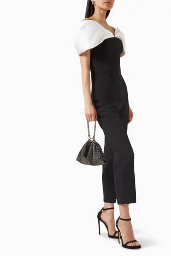 Callie Crystal-embellished Clutch Bag in Suede