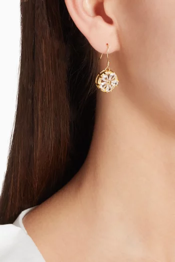 Embedded Flower Cubic Zirconia Earrings