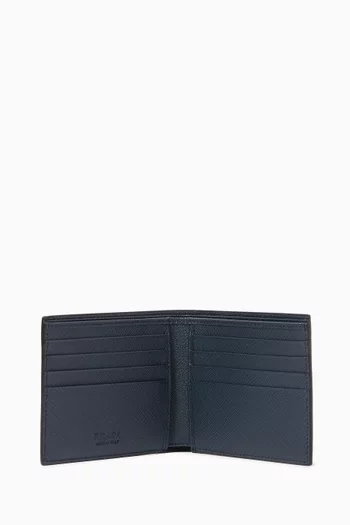 Metal Logo Wallet in Saffiano Leather     