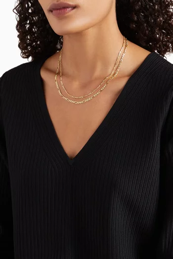 Filia Double Chain Necklace in 18kt Gold-Plated Sterling Silver   