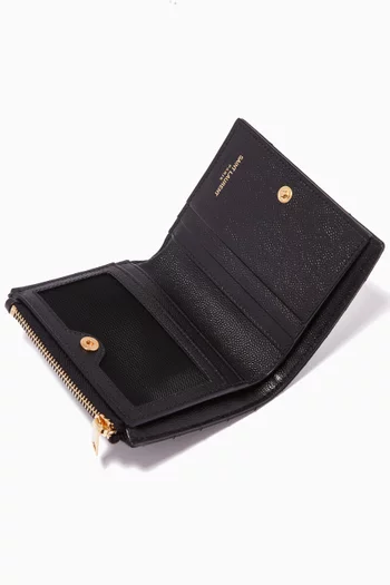 Cassandre Zipped Card Case in Matelassé Leather    