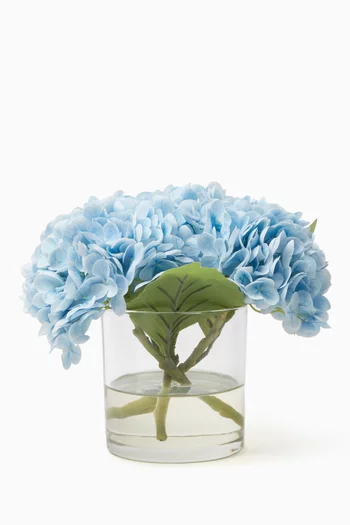 Artificial Hydrangea Medium Arrangement in Glass Vase