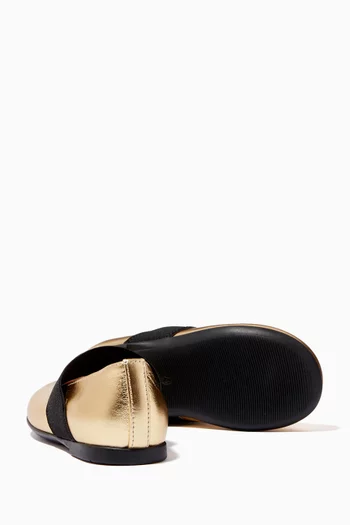 Logo Ballet Flats in Leather   