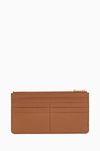 Large Zip Card Case in Dauphine Leather