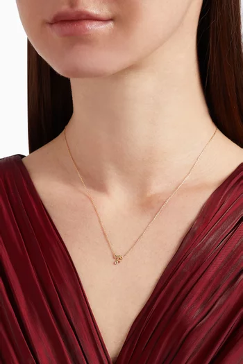 Promise Letter Necklace with Diamond in 18kt Yellow Gold      