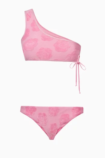 x Hailee Steinfeld Cove Floral Bikini Top in Cotton Terry  