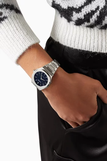 Ultra Thin Bracelet Quartz Stainless Steel Watch, 34mm