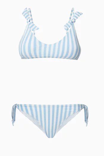 Lucia Bikini Top in Placid Stripe Sustainable Nylon    