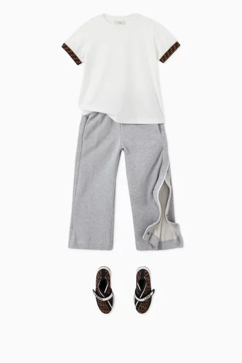 Buttoned Sides Sweatpants in Cotton 