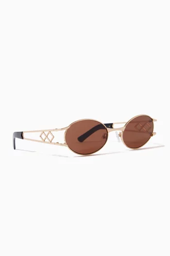 Carrie Round Sunglasses in Metal          