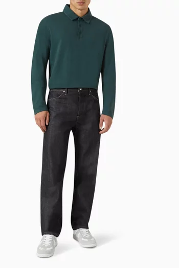 Longsleeved Polo in Cotton