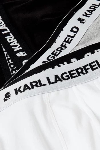 Karl Lagerfeld Logo Band Trunks in Jersey, Set of 3   