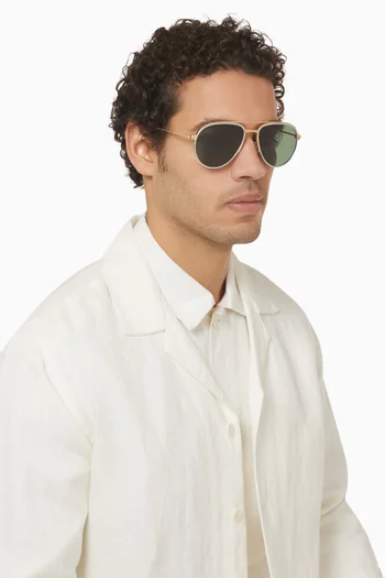 Two-tone Pilot Sunglasses in Metal