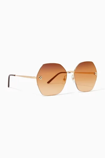 Panthère de Cartier Round Sunglasses in Metal 