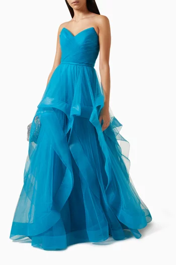 Bustier Strapless Gown in Tulle