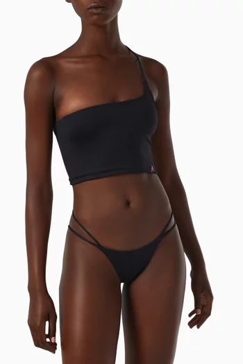 Single Strap Crop Bikini Set in Lycra