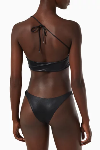 Single Strap Bikini Set in Shiny Lycra 