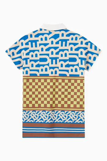 Checkerboard Montage Print Dress in Cotton