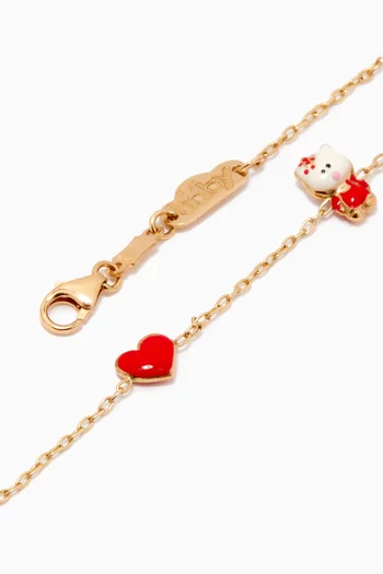Heart & Kitten Bracelet in 18kt Yellow Gold   
