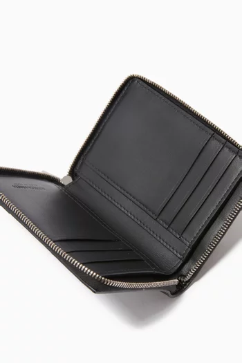 Zip Wallet in Intrecciato Leather 