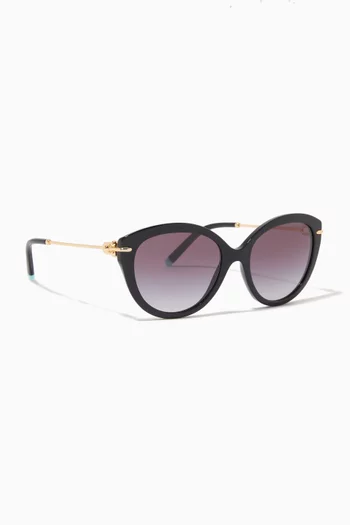Cat-eye Sunglasses in Acetate & Metal 