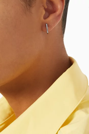 Hexagon Diamond Single Earring in 18kt Black Gold 