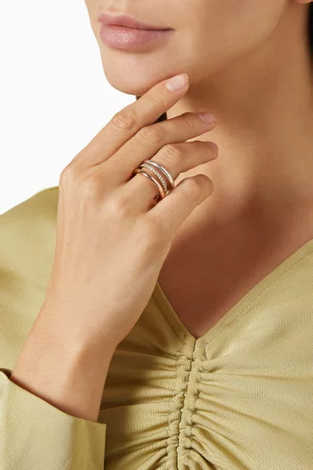Libra Petite Diamond Ring in Sterling Silver & 18kt Gold