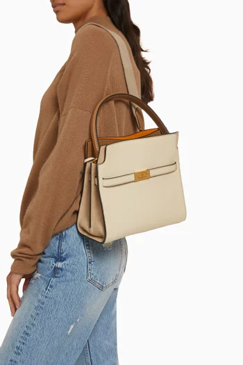 Lee Radziwill Small Top Handle Bag in Pebbled Leather