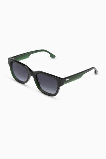 نظارة شمسية داني بإطار أسيتات بلون أخضر داكن