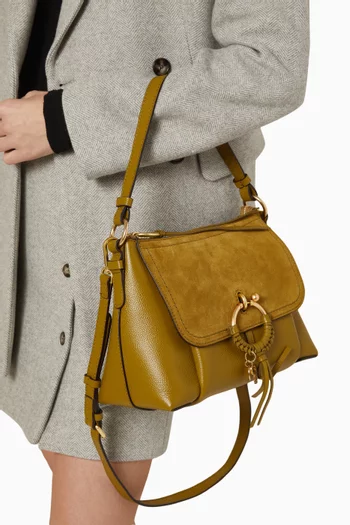 Small Joan Crossbody Bag in Suede & Grained Leather