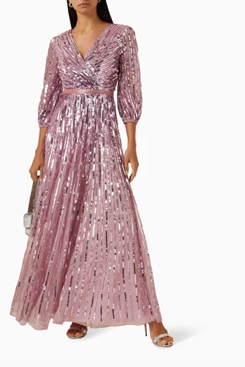 Sequin-embellished Maxi Gown