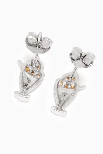 Ice Cream Yellow Sapphire Earrings in 18kt White Gold  