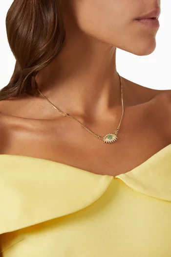 The Eye Emerald Diamond Chain Necklace in 18kt Yellow Gold