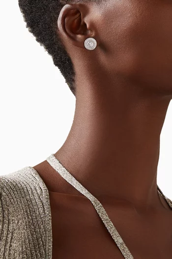 Round-cut Crystal Stud Earrings in Sterling Silver