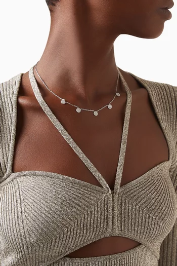 Crystal Drops Necklace in Sterling Silver