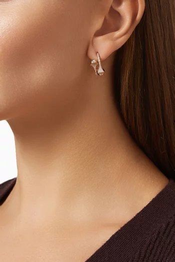 Cleo Full Diamond Small Huggie Earrings in 18kt Rose Gold