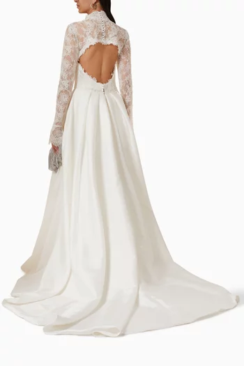 Edilene Wedding Gown in Lace & Mikado
