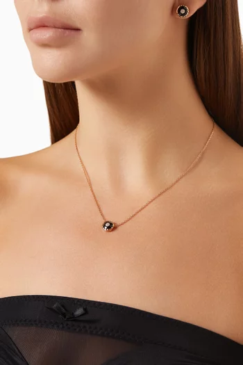Saint-Petersbourg Onyx & Diamond Necklace in 18kt Rose Gold