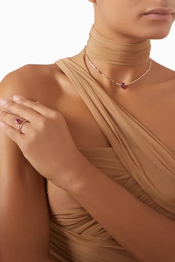 Linette Piorra Ruby Diamond Ring in 18kt Rose Gold