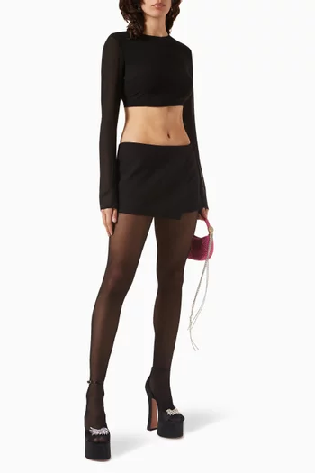 Liza Low-rise Micro Skirt in Twill